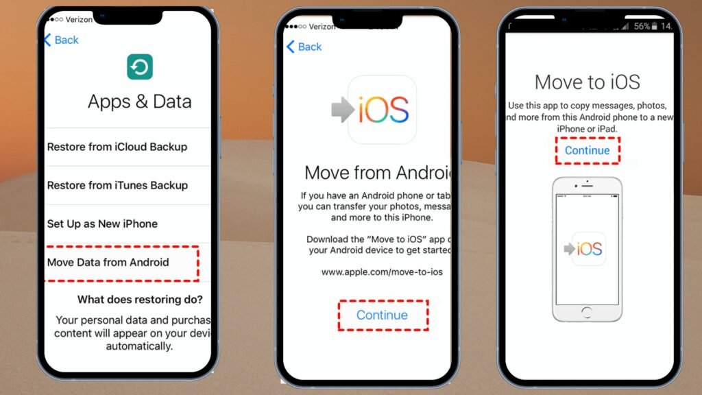 Use iOS Setup Assistant to Transfer Data Android to iPhone