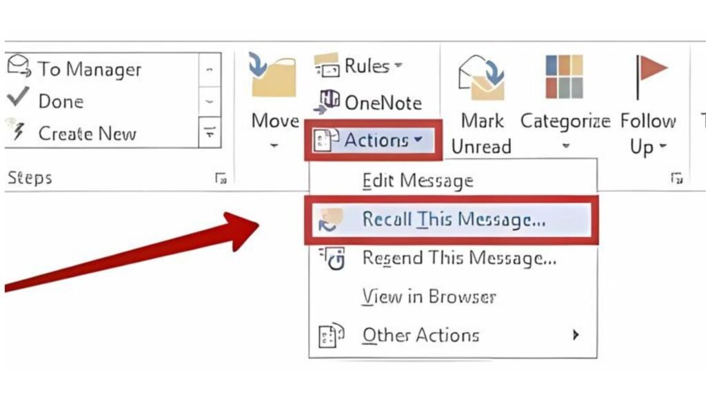 Recalling Email on Outlook